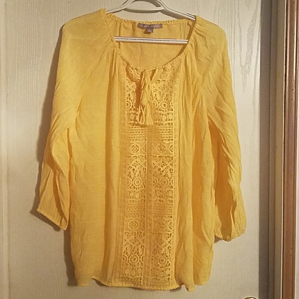 Valerie Stevens Women's Yellow Blouse, Sz Medium